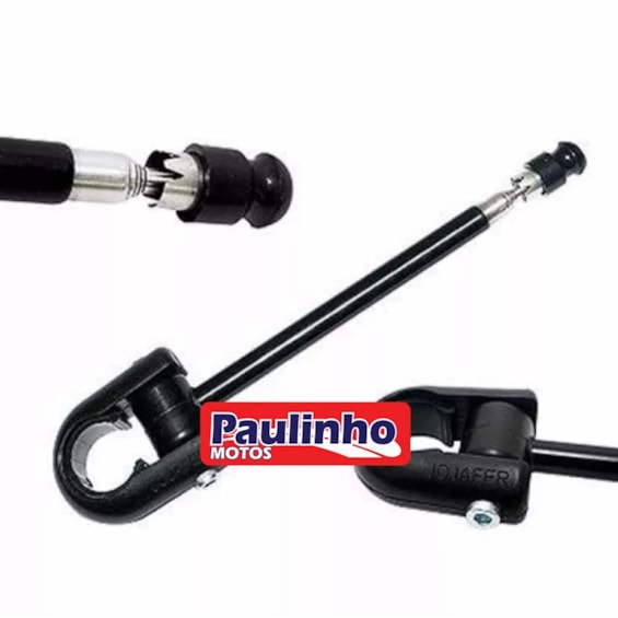 Antena Retratil Preta 6 Estagio INOX Guidao C / Base NYLON J5B (jojafer)