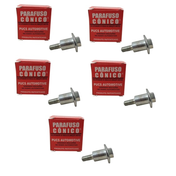 Kit com 5 Parafuso Conico Rosca do Cabecote (PUCS Automotive)