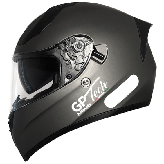 Capacete GP TECH V128 Monocolor SV Viseira Solar Titanium Fosco