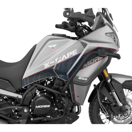 PROTETOR MOTOR E CARENAGEM SCAM MOTO MORINI X-CAPE 650 2025- C/ PEDALEIRA PRETO
