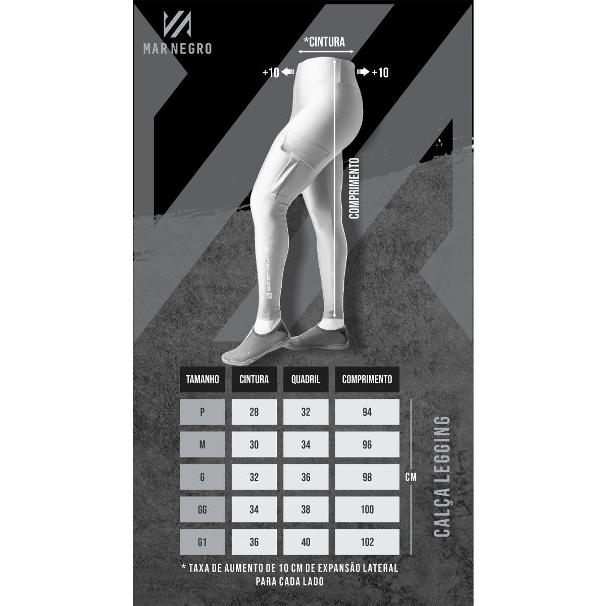 Calça Legging Mar Negro Sports (Musgo, +50UV)