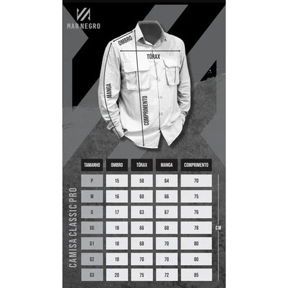 Camisa Mar Negro Classic Pro Bege (Tamanho Especial, +50UV)